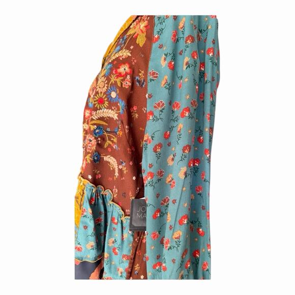 John Mark Mixed Media Floral Peasant Blouse XL Patchwork Boho Tunic NWT Eclectic - Picture 11 of 16